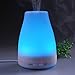 Qedertek 100ml Essential Oil Diffuser, Portable Ultrasonic Humidifier with Adjustable Mist Mode, Waterless Auto Shut-off and 7 Colors Light Changing for Spa, Yoga, Home, Bedroom (Smooth Surface)