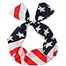 JIPIE 3-Pack of the Stars and Stripes Retro Wire Headbands Stylish Chiffon Bowknot Twist Bunny Ears Head Wrap Bandeau Hair Ribbon Star-Spangled Banner American Flag Hairbands for Women and Girls