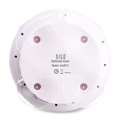 hito 6.8”Large Waterproof Bathroom Shower Clock Wall Silver Aluminum