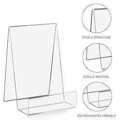 ZOEY Acrylic Book Stand with Ledge Clear Display