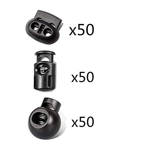 TANG SONG 150PCS Professional DIY Plastic Spring Fastener Cord Lock Toggle Stopper Buttons Fastener Slider - Thumbnail 3