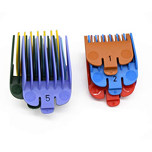 ZEROKIWI Professional Hair Clipper Guide Combs, 8 Packs Cutting Guide Combs, 8 Lengths 8 Random Color-Assorted Guard Combs Attachment 1/8\