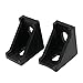 Boeray 20pcs 2028 Black Aluminum Corner Bracket for 2020 Aluminum Extrusion Profile Slot 6mm