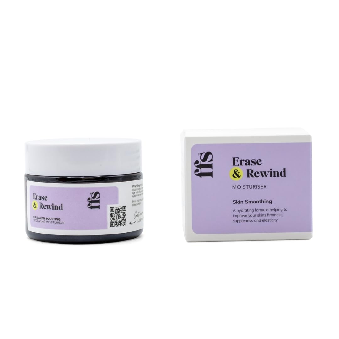 FFS Beauty Erase & Rewind: Collagen Boosting Hydrating Moisturiser - Anti Wrinkle Face Cream, Face Care, Collagen Cream, Vegan, Day and Night Cream