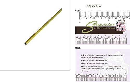 Dollhouse Miniature 19/32 Round Brass Tube X 12in