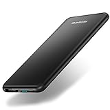 REDSHINE Ultra Slim Power Bank 8000mAh Portable Charger Lightweight External Battery with Fast Charging for iPhone X/ 8/ 7/ 6/ Plus/ 5/ SE, iPad, Samsung, LG, Google Pixel and More (Black)