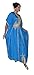 Moroccan Caftan Hand Made Breathable Cotton with Gold Hand Embroidery Long Light Blue
