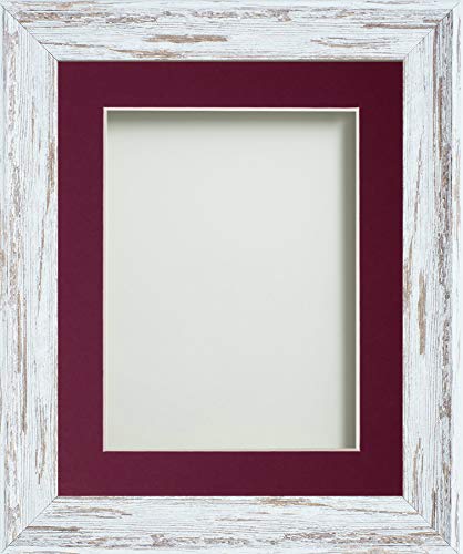 Frame Company Lynton Driftwood Photo Frame with Plum Mount, A4 for 9x6 inch, fitted with perspex