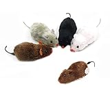 Fireboomoon 5 Pack Wind Up Racing Mice-Realistic Looking Mice 4-1/2