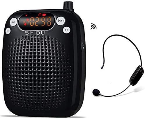 Wireless Voice Amplifier, 2000mAh Portable PA System Speaker with UHF Wireless Microphone Headset for Teachers, Tour Guides, Coacher, Singing, Training and Presentation
