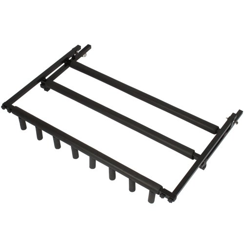 AlwaysPrekit 7-Guitar Holder Folding Portable Storage Organization Stand Rack Display Decor for Acoustic, Bass, Electric Guitars w/Padded-Foam Rails - Black