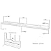 Wallniture Denver Wall Mounted Floating Shelf, Long Picture Ledge and Bookshelf for Chic Home Decor, 46 Inches, White
