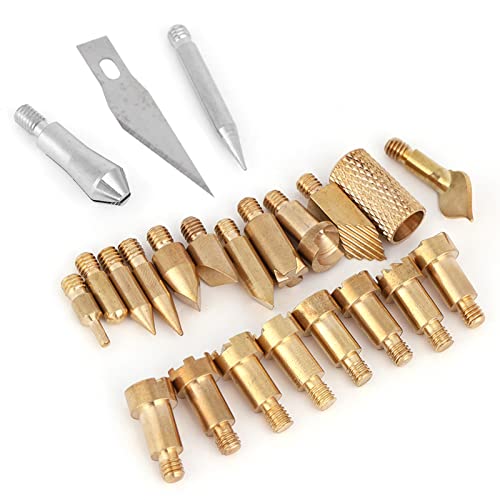 Cunyuer Wood Burning Tips, Wood Burning Tool Pen Tips, Stippling Tips for Wood Pyrography, Walnut Hollow Wood Burning Tips Only, Brass Tip Sets for Carving Embossing