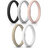 ThunderFit Men's Silicone Rings - Flexible Wedding Band For Gym, Work, Sports - Size 14.5-15 (23.06mm)