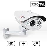 ANRAN 1200TVL SONY IMX138 CMOS Sensor High Resolution Array 1 IR Long Range Color Day Night Vision Infrared Security Waterproof Outdoor Surveillance CCTV Camera White