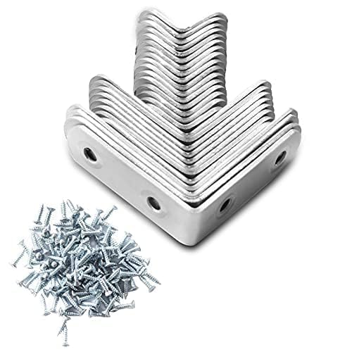 Lonely high heels nutsotnuts1 Wood Right Angle 28PCS Brace for Shelves Zinc Plated Steel Corner 90 Degree L Shaped Brackets for Furniture Fixation, Silver
