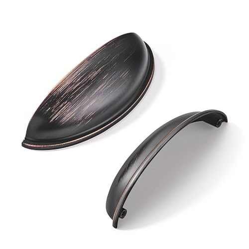 khtumeware Schubladengriffe, 8,9 cm, ölgeriebene Bronze, Schrankgriffe, Schubladengriffe, 8,9 cm Lochmitte, 10 Stück