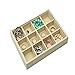 KLOUD City Light Brown 12 Square Lattices Organizer/Tray/Pad/Showcase/Display Case for Ring/Earrings/Necklace