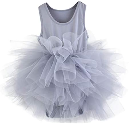Tootu Kids Girls Gymastics Tulle Ballet Training Bodysuit Dancewear Dress