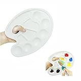 Honbay Plastic Artist Paint Tray Palette with 10-well Thumb Hole - Pack of 3