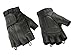 Hugger Fingerless Black Deer Leather Gloves with Gel Padded Palms | Driving, Motorcycle, Police, Outdoor Use