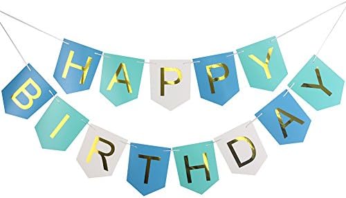 Simla Decor Gold Foiled Letters Happy Birthday Bunting Banner Birthday Party Decoration For All Ages (Mix 01)