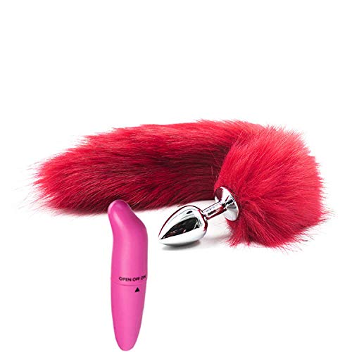 Sweet Annus Tail Fox Tail Annus Fox Tail Toys for s Toys BDSM Products Black Gray,TailWithvibreador2