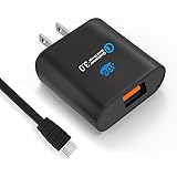 Quick Charge 3.0, JDB 18W USB Wall Charger Qualcomm Quick Charger for HTC One A9, LG G5, HP Elite, Samsung Galaxy S7 / S6 Edge, iPhone, iPad and more.-Black