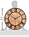 Oldtown Farmhouse Metal & Solid Wood Noiseless Wall Clock (Wood, 24-inch)