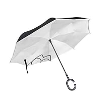 RH Studio Inverted Umbrella Simons Cat Cartoon Texture Cat Large Double Layer Outdoor Rain Sun Car Reversible Umbrella