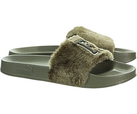 puma slide sandals fur
