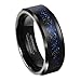 QUEENWISH 8mm Blue Black Celtic Dragon Tungsten Carbide Ring Wedding Band Size 6-13 (7)