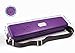 Quiver Time  Violet Portable Game Card Carrying Case - Stylish PU Leather Exterior with Double Zipper, Dividers, Wrist Strap & Shoulder Strap - Deck Box Compatible - Plus: 100 Transparent Sleeves