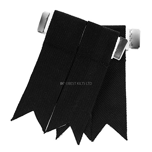 Best Value Kilt Tartan Flashes Plain Black