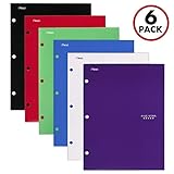 Five Star 4 Pocket Folders, 2 Pocket Folders plus 2 additional Pockets, Assorted Colors, 6 Pack (38058)