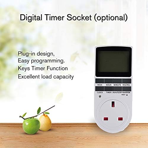 KWE-TM02 Electronic Digital Timer Switch Plug Kitchen Timer Outlet 230V 50HZ 7 Day 12/24 Hour Programmable Timing Socket