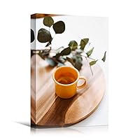 Canvas Wall Art Tea Coffee Drinks Farmhouse/Country Kitchen Multicolor Photography Relax/Calm - 12x18 inches