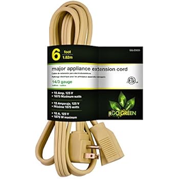 GoGreen Power GG-25606 14/3 6' SPT A/C Extension Cord - Beige
