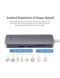 Concentrador USB C, Adaptador EKSA Multiport USB Tipo C