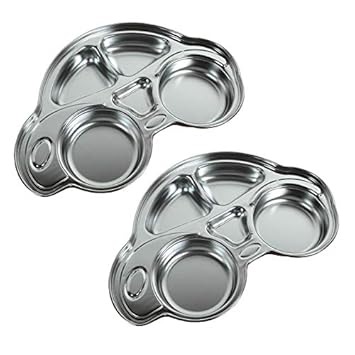 Amazon Com Stainless Steel Section Plates For Kids 2p Baby