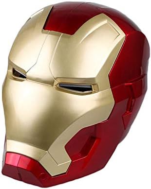 QWEASZER Iron Man Electronic Helmet Mask Luminous, Marvel Avengers 4 Superhero PVC Full Face Masks helmets Halloween Movie Cosplay Costume Props,champagne-23 * 18cm