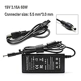 19V 3.16A 60W AC Adapter for Samsung AD-6019R 0335A1960 CPA09-004A NP-NF310 R540 R530 R580 R440 R480 QX410 Q430 P560 R580I R580E R540E R540 R440I R480I R430I P560I Q430H R530CE Power Supply Cord