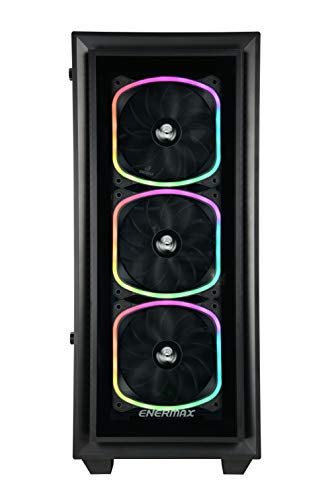 Enermax Starryfort SF30 Addressable RGB ARGB Mid Tower Gaming PC Case Tempered Glass Per-Installed A-RGB Fans (X4), ECA-SF30-M1BB-ARGB