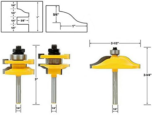 ENLEETSRT - 1/4 inch Door Bit Woodwork Milling Cutter Tool (Type 1 + Type 2)
