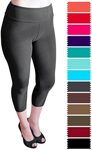 PLUS SIZE Buttery Soft Premium Quality Capri Leggings, Best Selling Pants for Women (Charcoal Yoga Waist)