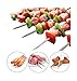 Antallcky 12 Pack Kabob Skewers BBQ Barbecue Skewers Stainless Steel Sticks Heavy Duty Large Wide Reusable with Nonslip Ring Handle Ideal for Shish Kebab Chicken Shrimp and Vegetables (22 inch)
