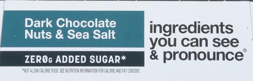 KIND ZERO ADDED SUGAR HEALTHY SNACKS BARS, DARK CHOCOLATE NUTS & SEA SALT, GLUTEN FREE, HIGH FIBER, KETO SNACKS, 5G PROTEIN, 5 COUNT