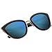 Vivienfang Women's Color Mirror Lens Oversize Cateye Sunglasses P1891A Blue Mirror