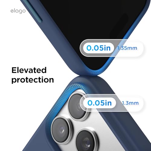 elago iPhone 17 Pro (6.3") Liquid Silicone Magnetic Case - MagSafe Compatible, Shockproof, Slim, Soft-Touch Finish (Indigo Jeans)