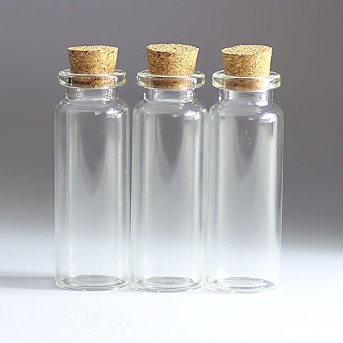 Annpadar 50pcs 50ml Small Mini Glass Bottles Vials Jars with Cork